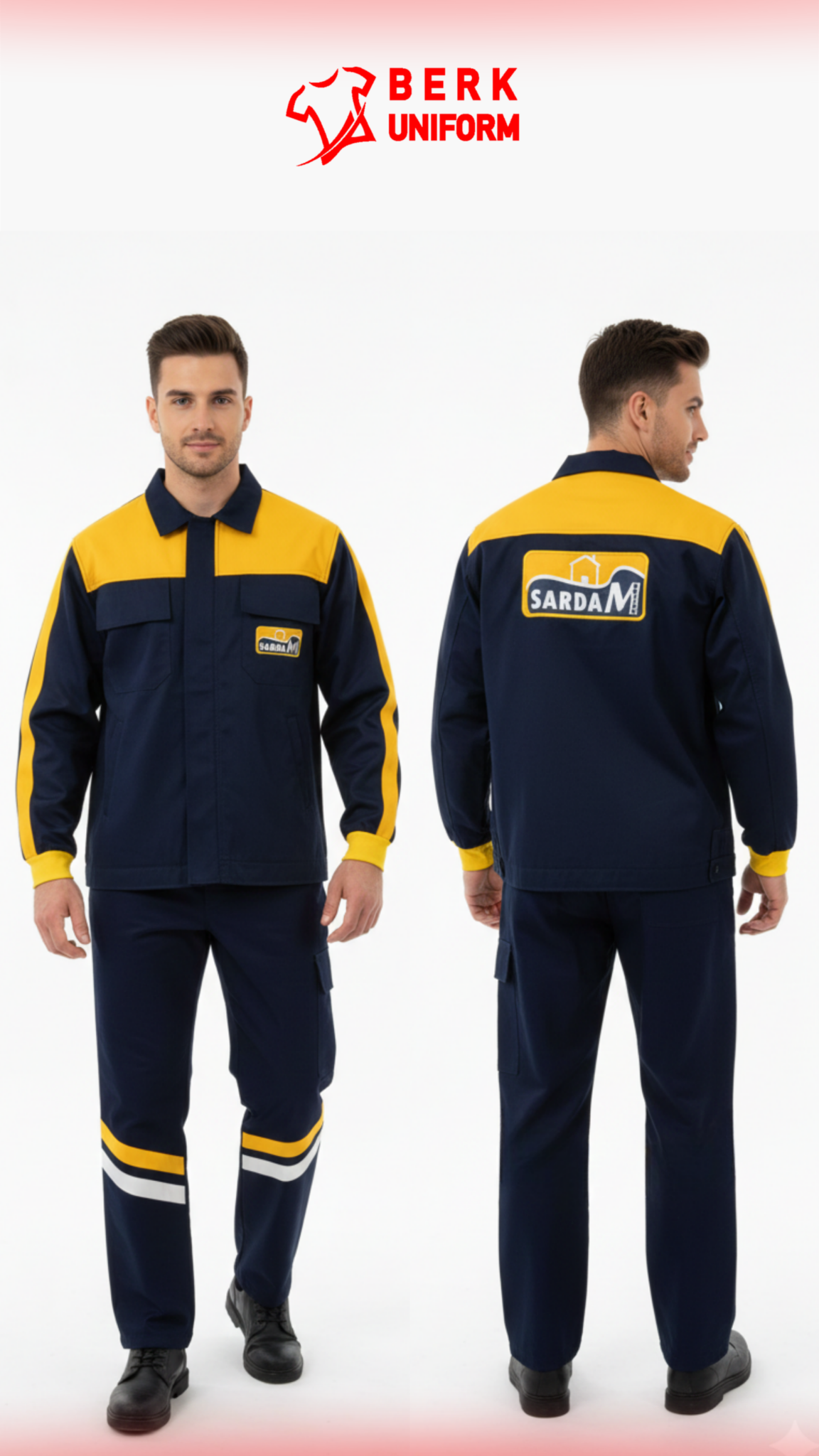 Navy yellow corporate workwear